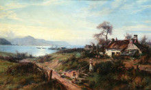 Репродукция картины "the conway estuary from deganwy" художника "фостер уильям гильберт"