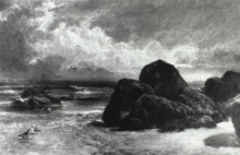 Картина "coastal view with sailboats" художника "фостер уильям гильберт"