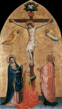 Репродукция картины "распятие с девой марией, иоанном богословом и марией магдалиной" художника "фра анджелико"