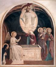 Репродукция картины "воскресение христа и женщины у гроба" художника "фра анджелико"