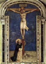 Репродукция картины "св. доминик поклоняется распятию" художника "фра анджелико"