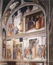 Копия картины "сцены из жития святых лаврентия и стефана" художника "фра анджелико"