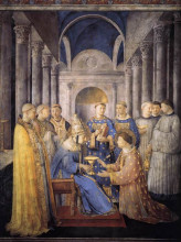 Копия картины "св. петр рукополагает св. лаврентия в диаконы" художника "фра анджелико"