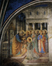 Копия картины "св. петр рукополагает св. стефана в диаконы" художника "фра анджелико"