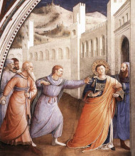 Картина "св. стефана ведут к его мученической смерти" художника "фра анджелико"