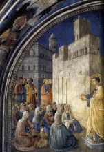 Репродукция картины "проповедь св. стефана" художника "фра анджелико"