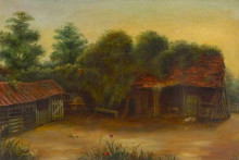 Копия картины "old barn (formerly back of dulwich gallery)" художника "белл грэхем"