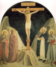 Картина "распятый христос с иоанном богословом" художника "фра анджелико"