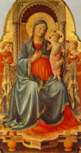 Копия картины "мадонна с младенцем и ангелами" художника "фра анджелико"