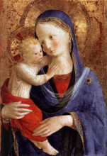 Репродукция картины "богородица с младенцем" художника "фра анджелико"