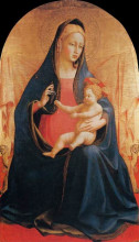 Картина "мадонна с младенцем и виноградом" художника "фра анджелико"