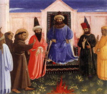 Копия картины "испытание огнем святого франциска перед султаном" художника "фра анджелико"