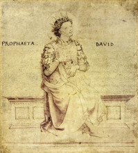 Репродукция картины "царь давид играет на гуслях" художника "фра анджелико"