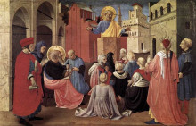 Картина "проповедь святого петра в присутствии святого марка" художника "фра анджелико"