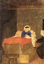 Картина "рождение девы марии" художника "фра анджелико"