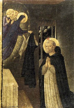 Картина "богородица передает одеяние св. доминику" художника "фра анджелико"