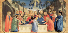 Репродукция картины "погребение богородицы и отшествие её души на небеса" художника "фра анджелико"