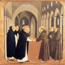 Копия картины "встреча св. доминика и св. франциска ассизского" художника "фра анджелико"