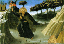 Копия картины "искушение св. антония золотом" художника "фра анджелико"
