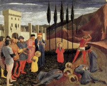 Копия картины "усекновение главы святых космы и дамиана" художника "фра анджелико"