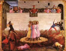 Репродукция картины "святые косма и дамиан осуждены" художника "фра анджелико"
