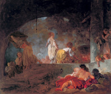 Картина "the laundresses" художника "фрагонар жан-оноре"