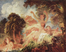 Копия картины "the bathers" художника "фрагонар жан-оноре"