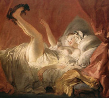 Копия картины "young woman playing with a dog" художника "фрагонар жан-оноре"