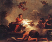 Картина "the adoration of the shepherds." художника "фрагонар жан-оноре"
