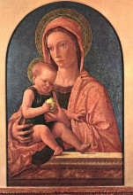 Репродукция картины "мадонна с младенцем" художника "беллини джованни"