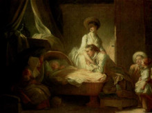 Репродукция картины "visit&#160;to&#160;the&#160;nurse" художника "фрагонар жан-оноре"
