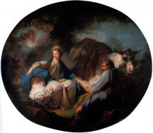Копия картины "rest on&#160;the&#160;flight into&#160;egypt" художника "фрагонар жан-оноре"