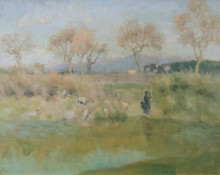 Копия картины "landscape with shepherd, near villa madama, rome" художника "фрай роджер"