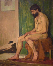 Репродукция картины "seated bearded man" художника "френе роже де ла"