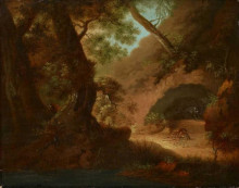 Репродукция картины "волки в лесу перед пещерой" художника "фридрих каспар давид"