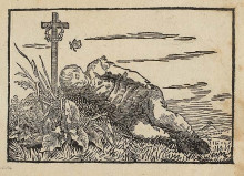Картина "boy sleeping on a grave" художника "фридрих каспар давид"
