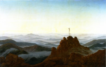 Копия картины "morning in the sudeten mountains" художника "фридрих каспар давид"