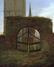 Репродукция картины "churchyard gate" художника "фридрих каспар давид"