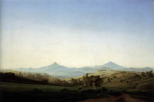Репродукция картины "bohemian landscape with mount milleschauer" художника "фридрих каспар давид"