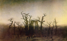 Репродукция картины "аббатство в дубовом лесу" художника "фридрих каспар давид"
