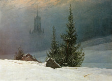 Репродукция картины "winter landscape" художника "фридрих каспар давид"