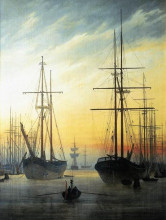 Картина "view of a harbour" художника "фридрих каспар давид"