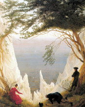 Копия картины "меловые скалы на острове рюген" художника "фридрих каспар давид"