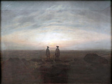 Репродукция картины "two men by the sea" художника "фридрих каспар давид"