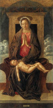 Копия картины "мадонна натроне со спящим младенцем" художника "беллини джованни"