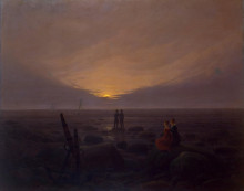 Репродукция картины "twilight at seaside" художника "фридрих каспар давид"