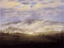 Копия картины "fog in the elbe valley" художника "фридрих каспар давид"