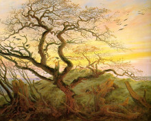 Репродукция картины "the tree of crows" художника "фридрих каспар давид"