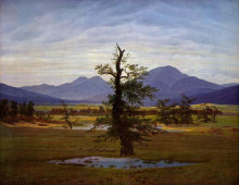 Репродукция картины "solitary tree" художника "фридрих каспар давид"