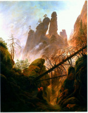 Репродукция картины "rocky ravine" художника "фридрих каспар давид"